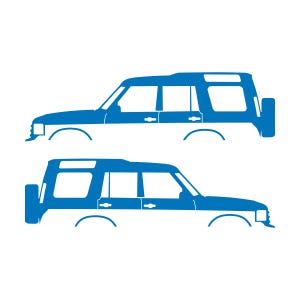 Set mit 2 Auto-Silhouette-Aufklebern für Land Rover Discovery Classic S2 Sky Blue