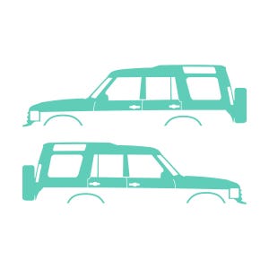 Set Of 2 Lifted Car Silhouette Decal Stickers For Land Rover Discovery 1 2 Classic Mint