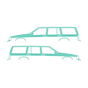Conjunto de 2 adesivos com silhueta de carro para Volvo 945 Wagon Mint