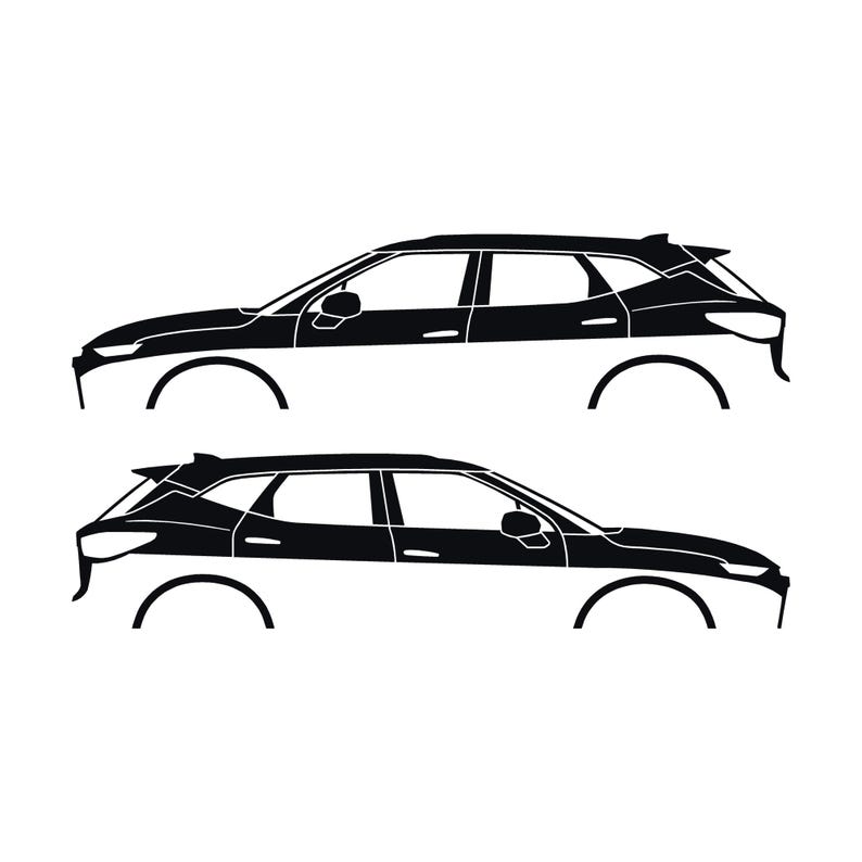 Set Of 2 SUV Silhouette Decal Stickers For 2019- Chevrolet Blazer Black