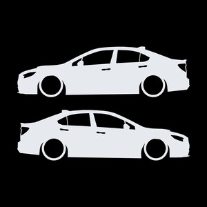 Juego de 2 pegatinas con silueta de coche rebajado para Subaru WRX VB 2022 Blanco