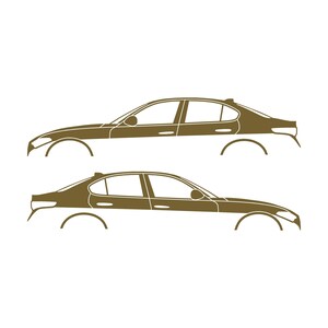 Set Of 2 Lowered Car Silhouette Decal Stickers For Alfa Romeo Giulia 952 2016 Gold