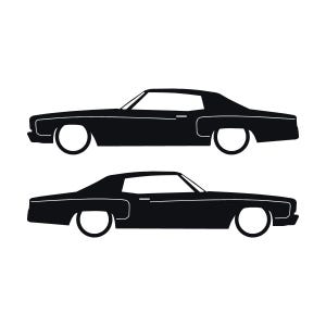Set Of 2 Car Silhouette Decal Stickers For Chevrolet Monte Carlo 3rd Gen Black