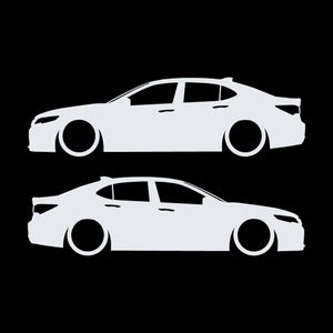 Set mit 2 Aufklebern für tiefergelegte Fahrzeuge für Acura TLX 2015-17 UB1 Limousine Weiß