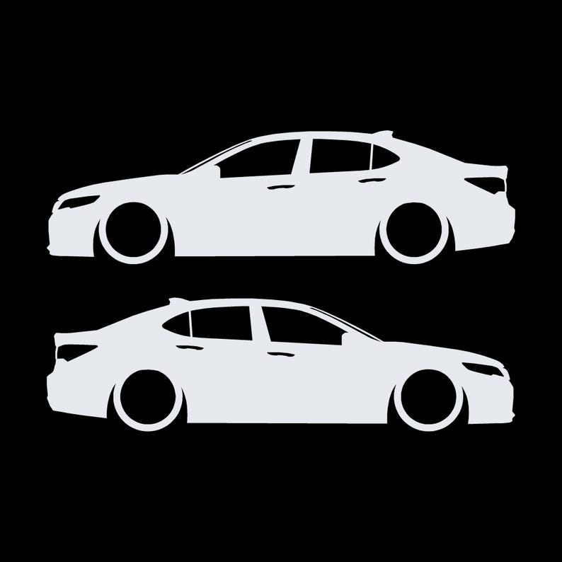 Set mit 2 Aufklebern für tiefergelegte Fahrzeuge für Acura TLX 2015-17 UB1 Limousine Weiß
