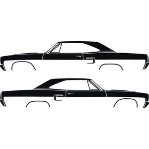 Set Of 2 Car Silhouette Decal Stickers For Classic Muscle For Plymouth Satellite 1973-74 Black