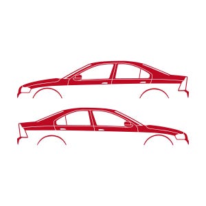 Set Of 2 Car Silhouette Decal Stickers For Volvo S60 R 1st Gen 2001-09 Red