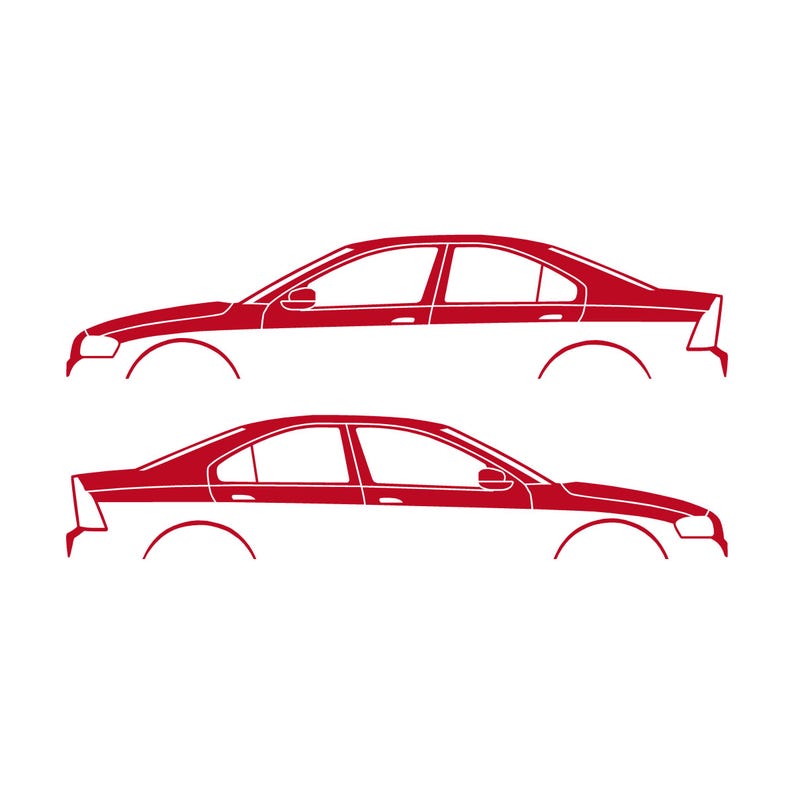 Set Of 2 Car Silhouette Decal Stickers For Volvo S60 R 1st Gen 2001-09 Red