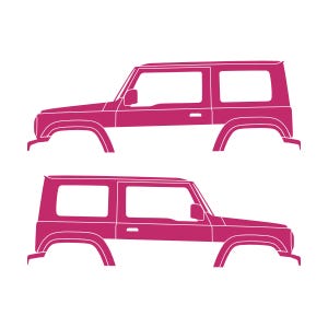 Set Of 2 Car Silhouette Decal Stickers For Suzuki Jimny 4th Gen 2018- Pink