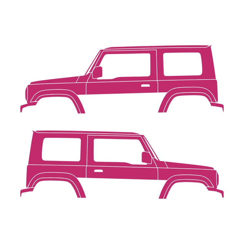 Set Of 2 Car Silhouette Decal Stickers For Suzuki Jimny 4th Gen 2018- Pink