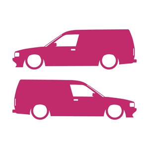 Juego de 2 pegatinas decorativas con silueta de furgoneta rebajada para Rover Maestro Rosa