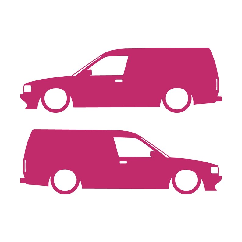 Juego de 2 pegatinas decorativas con silueta de furgoneta rebajada para Rover Maestro Rosa