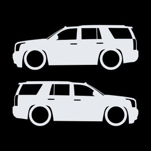Set med 2 sänkta silhuettdekaler för GMC Yukon 4:e generationens SLT 2015-20 Vit