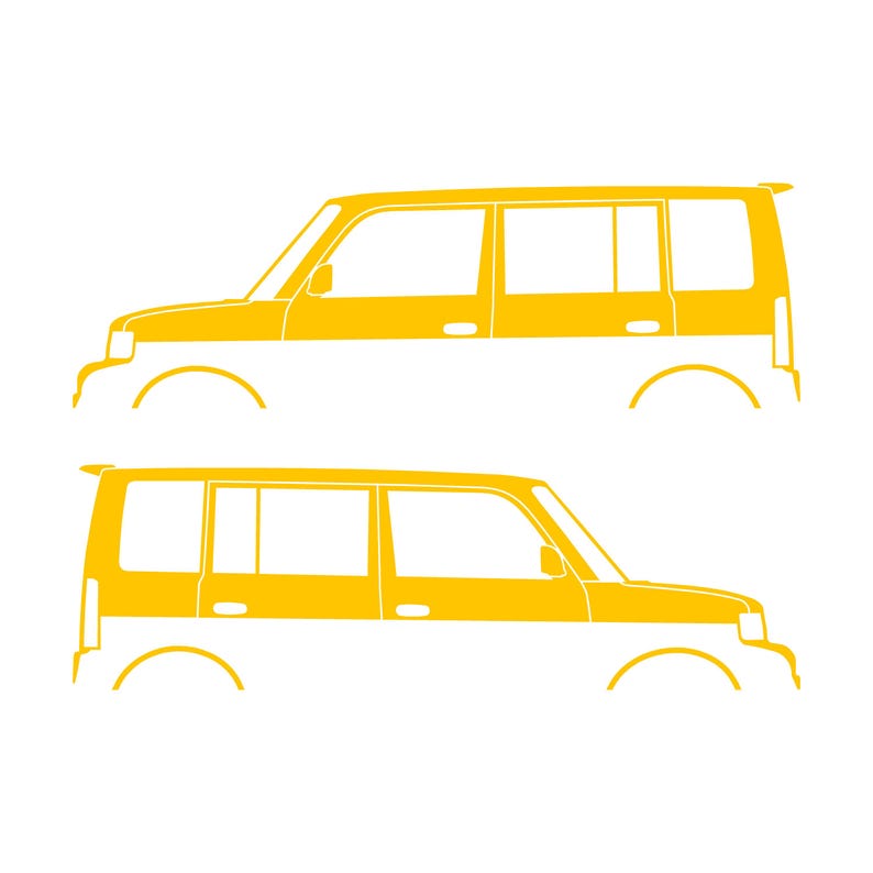 Set Of 2 Lowered Car Silhouette Decal Stickers For Scion Xb 1st Gen Yellow