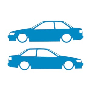 Set van 2 verlaagde autosilhouet-stickers voor Toyota Hilux 2-deurs N50 1988-97 Coupé Light Blue