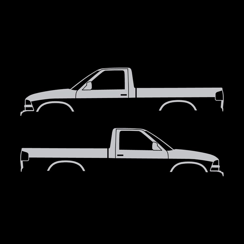 Set Of 2 Car Silhouette Decal Stickers For Chevrolet Avalanche 2nd Gen Silver