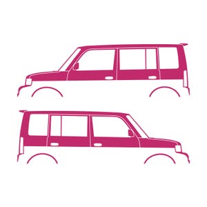 Set Of 2 Lowered Car Silhouette Decal Stickers For Scion Xb 1st Gen Pink