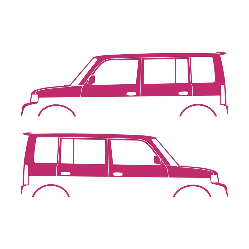 Set Of 2 Lowered Car Silhouette Decal Stickers For Scion Xb 1st Gen Pink