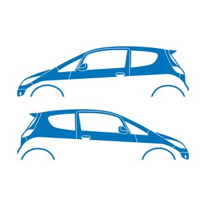 Set Of 2 Car Silhouette Decal Stickers For Mitsubishi Colt CZT Sky Blue