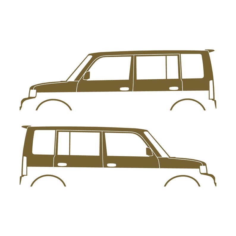 Set Of 2 Lowered Car Silhouette Decal Stickers For Scion Xb 1st Gen Gold