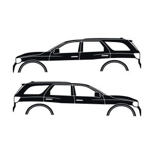 Set Of 2 Car Silhouette Decal Stickers For Dodge Durango 3rd Gen Black