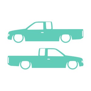 Set Of 2 Lowered Truck Silhouette Decal Stickers For Nissan Hardbody Ext Cab D21 Pickup Mint