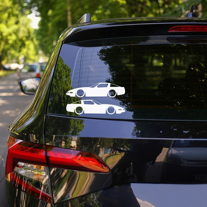 Set Of 2 Lowered Car Silhouette Decal Stickers For Chevrolet Corvette C4 Coupe image 2