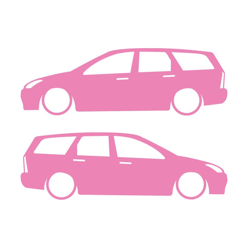 Set Of 2 Car Silhouette Decal Stickers For Ford Cortina Mk1 Estate Wagon Soft Pink