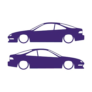 Set mit 2 Aufklebern für tiefergelegte Fahrzeuge für Acura Integra DC2 Coupé der 3. Generation Lila