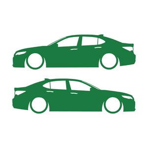 Set mit 2 Aufklebern für tiefergelegte Fahrzeuge für Acura TLX 2015-17 UB1 Limousine Grün