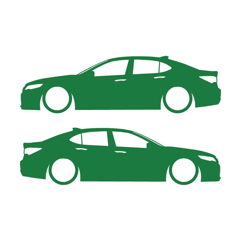 Set mit 2 Aufklebern für tiefergelegte Fahrzeuge für Acura TLX 2015-17 UB1 Limousine Grün