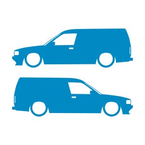 Juego de 2 pegatinas decorativas con silueta de furgoneta rebajada para Rover Maestro Light Blue