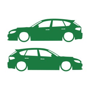 Conjunto de 2 adesivos com silhueta de carro rebaixado para Subaru Impreza WRX STI 3ª geração Hatchback GH Verde