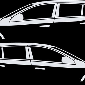 Set Of 2 Car Silhouette Decal Stickers For Volvo V60 2011-18 1st Gen White