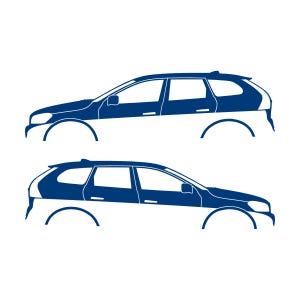 Juego de 2 pegatinas con silueta de coche para Volvo XC60 de primera generación (2009-2017) Azul