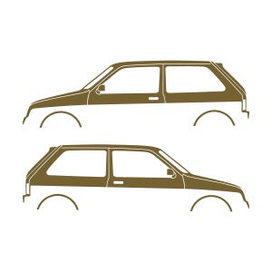 Set Of 2 Car Silhouette Decal Stickers For MG Metro Gold