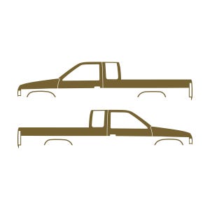 Set Of 2 Truck Silhouette Decal Stickers For Nissan D21 Hardbody King Cab Pickup Gold