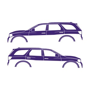 Set Of 2 Car Silhouette Decal Stickers For Dodge Durango 3rd Gen Purple