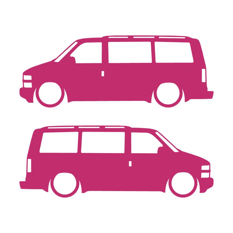 Set Of 2 Van Silhouette Decal Stickers For Chevrolet Astro LT 1995-2005 Pink