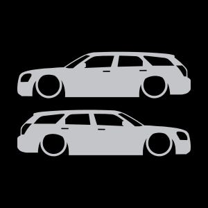 Set med 2 sänkta silhuettdekaler för Dodge Magnum Silver