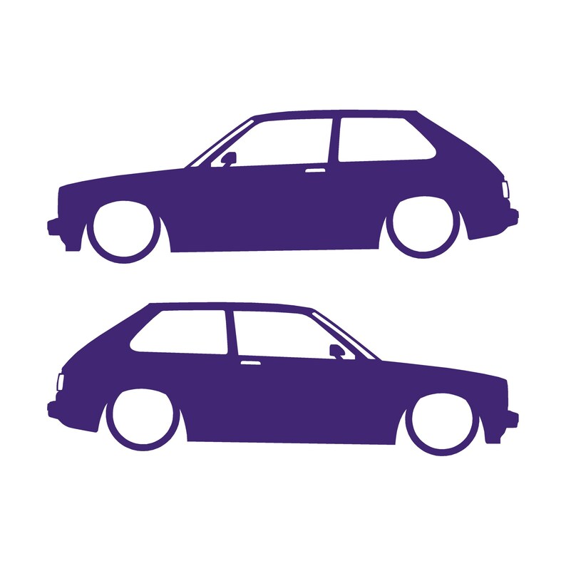 Conjunto de 2 adesivos com silhueta de carro rebaixado para Toyota Starlet GT Turbo EP82 JDM Roxo