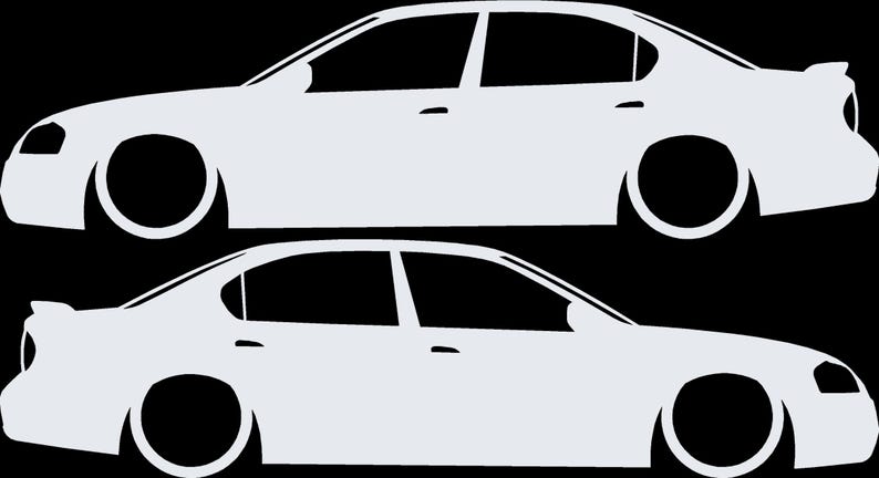Juego de 2 pegatinas decorativas con silueta de coche rebajado para Nissan Maxima de 5ª generación. imagen 4