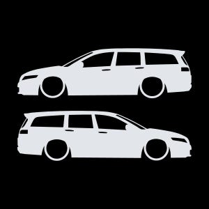 ホンダ アコード 7代目 2002-2008年モデル用 ローダウンカーシルエットデカールステッカー2枚セット ホワイト