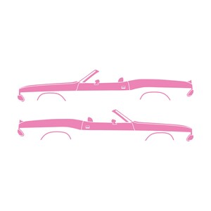 Set Of 2 Car Silhouette Decal Stickers For Dodge Challenger Classic Convertible Soft Pink