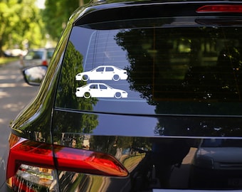 2x Lowered JDM Car Silhouette Decal Stickers For Honda Civic EG EH Sedan Vtec