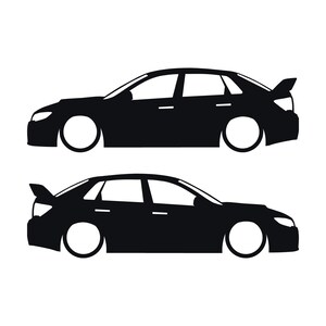 Set Of 2 Car Silhouette Decal Stickers For Subaru WRX STI VA 2014 Sedan
