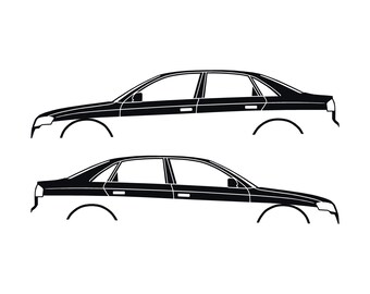 Set Of 2 Lowered Car Silhouette Decal Stickers For Audi A4 S4 B7 Sedan