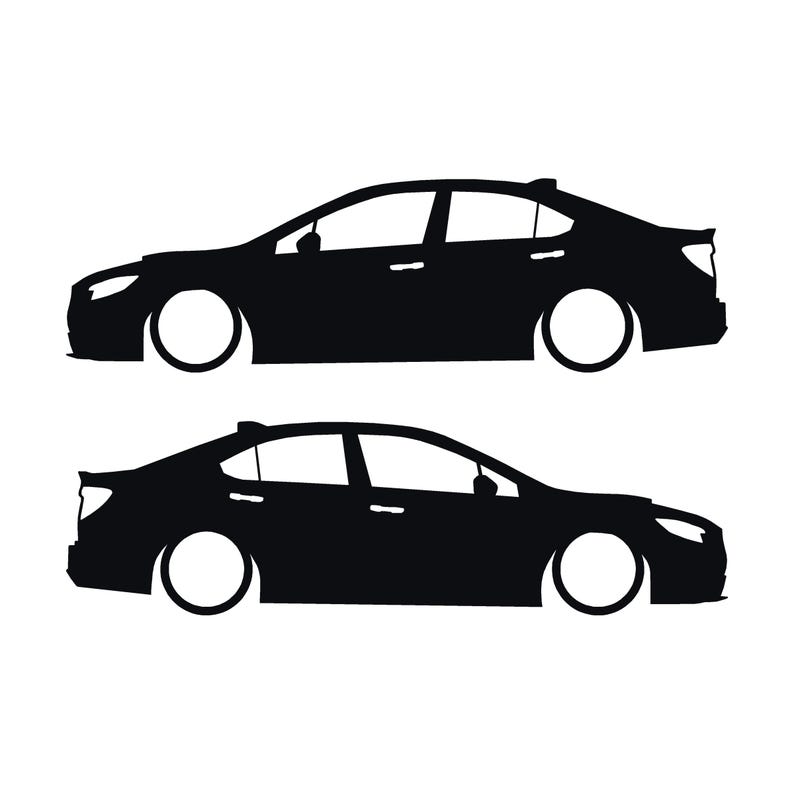 Juego de 2 pegatinas con silueta de coche rebajado para Subaru WRX VB 2022 Negro