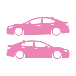 Juego de 2 pegatinas con silueta de coche rebajado para Subaru WRX VB 2022 Soft Pink