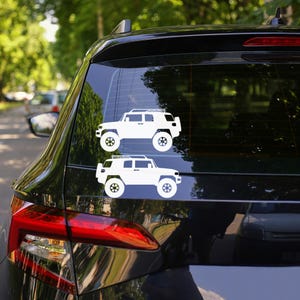 Set Of 2 Lifted Car Silhouette Decal Stickers For Toyota FJ Cruiser image 2